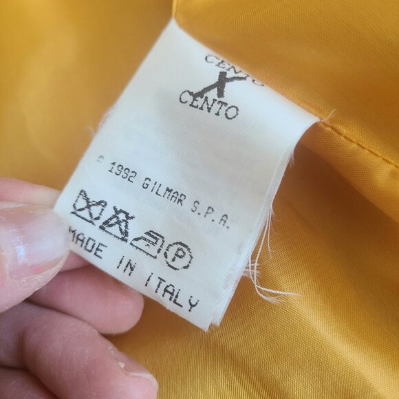 Vintage 1992 Cento x Cento by Iceberg virgin wool made in Italy yellow blazer. - Picture 12 of 16